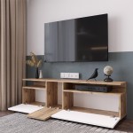 Έπιπλο τηλεόρασης Elana pakoworld sonoma-λευκό 150x29 5x46 3εκ c457665