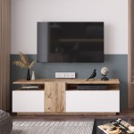 Έπιπλο τηλεόρασης Elana pakoworld sonoma-λευκό 150x29 5x46 3εκ c457665