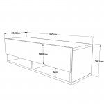 Έπιπλο τηλεόρασης επιτοίχιο Roscoe pakoworld λευκό-oak 100x31 5x29 5εκ c457699