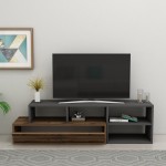 Έπιπλο tv Dora καρυδί ανθρακί χρώμα μελαμίνη 120x57 1x58cm c457757