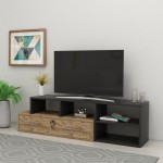 Έπιπλο tv Dora pine μαύρο χρώμα μελαμίνη 120x57 1x58cm c457758