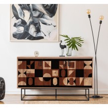 Μπουφές Quattro atlantic pine μαύρο καφέ χρώμα μελαμίνη 140x80x40cm c457884 Μπουφές Quattro atlantic pine μαύρο καφέ χρώμα μελαμίνη 140x80x40cm c457884