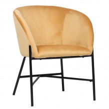 Πολυθρόνα Julia pakoworld βελούδο κίτρινο 61x57x74εκ c457893