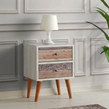 Κομοδίνο Chieti λευκό καρυδί χρώμα μελαμίνη 40x35x55cm c457967 Κομοδίνο Chieti λευκό καρυδί χρώμα μελαμίνη 40x35x55cm c457967