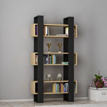 Βιβλιοθήκη Piranha μελαμίνη oak μαύρο 80x160x25 6cm c458142 Βιβλιοθήκη Piranha μελαμίνη oak μαύρο 80x160x25 6cm c458142