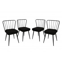 Καρέκλα Star μαύρο χρώμα μέταλλο 43x42x84cm set 4τεμ c458143 Καρέκλα Star μαύρο χρώμα μέταλλο 43x42x84cm set 4τεμ c458143