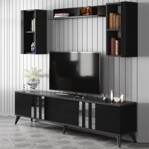 Έπιπλο tv Tricolore ανθρακί μαύρο χρώμα μελαμίνη 180x30x47cm c458240 Έπιπλο tv Tricolore ανθρακί μαύρο χρώμα μελαμίνη 180x30x47cm c458240