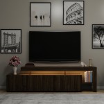 Έπιπλο tv Unico καρυδί χρώμα μελαμίνη 192x37x53cm c458251