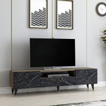 Έπιπλο tv Cavelli μαύρο καρυδί χρώμα μελαμίνη 150x31 3x45cm c458256 Έπιπλο tv Cavelli μαύρο καρυδί χρώμα μελαμίνη 150x31 3x45cm c458256