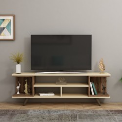 Έπιπλο tv Melodi μπεζ καρυδί χρώμα μελαμίνη 145x29 6x50cm c458260