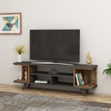 Έπιπλο tv Melodi ανθρακί καρυδί χρώμα μελαμίνη 145x29 6x50cm c458261 Έπιπλο tv Melodi ανθρακί καρυδί χρώμα μελαμίνη 145x29 6x50cm c458261