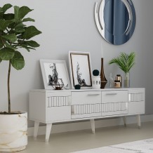 Έπιπλο tv Moda λευκό ασημί χρώμα μελαμίνη 150x35x53 2cm c458262 Έπιπλο tv Moda λευκό ασημί χρώμα μελαμίνη 150x35x53 2cm c458262