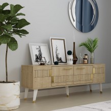Έπιπλο tv Moda sapphire oak χρυσό χρώμα μελαμίνη 150x35x53 2cm c458267 Έπιπλο tv Moda sapphire oak χρυσό χρώμα μελαμίνη 150x35x53 2cm c458267