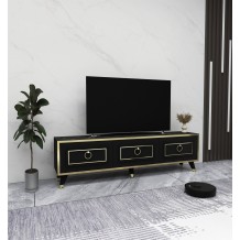 Έπιπλο tv Sonia μαύρο χρυσό χρώμα μελαμίνη 150x44 6x29 6cm c458276 Έπιπλο tv Sonia μαύρο χρυσό χρώμα μελαμίνη 150x44 6x29 6cm c458276