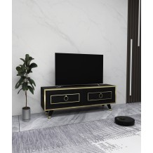 Έπιπλο tv Sonia μαύρο χρυσό χρώμα μελαμίνη 120x45x29 6cm c458277 Έπιπλο tv Sonia μαύρο χρυσό χρώμα μελαμίνη 120x45x29 6cm c458277