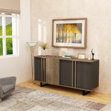 Μπουφέ Deco καρυδί ανθρακί χρώμα μελαμίνη 160x43 8x78 6cm c458286 Μπουφέ Deco καρυδί ανθρακί χρώμα μελαμίνη 160x43 8x78 6cm c458286