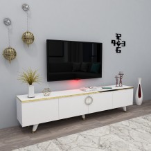 Έπιπλο tv Asti λευκό χρυσό χρώμα μελαμίνη 180x31 4x30cm c458308 Έπιπλο tv Asti λευκό χρυσό χρώμα μελαμίνη 180x31 4x30cm c458308