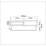 Τραπεζάκι σαλονιού Mela 120x43x60cm μελαμίνη καρυδί μαύρο χρώμα c458314