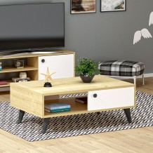 Τραπεζάκι σαλονιού Athena sapphire oak λευκό χρώμα μελαμίνη 90x35x60cm c458320 Τραπεζάκι σαλονιού Athena sapphire oak λευκό χρώμα μελαμίνη 90x35x60cm c458320