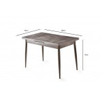 Τραπέζι Oreo επεκτεινόμενο mink χρώμα μέταλλο μοριοσανίδα 120 150x70x75cm c458334