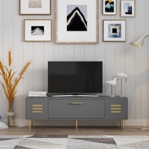 Έπιπλο tv Delta ανθρακί χρυσό χρώμα μελαμίνη 140x29 6x45cm c458343 Έπιπλο tv Delta ανθρακί χρυσό χρώμα μελαμίνη 140x29 6x45cm c458343