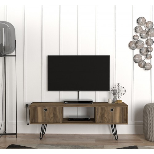 Έπιπλο tv Lasco καρυδί χρώμα μελαμίνη 120x29 5x43 1cm c458345