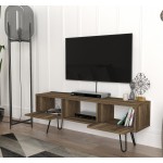 Έπιπλο tv Lasco καρυδί χρώμα μελαμίνη 120x29 5x43 1cm c458345