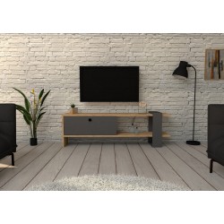 Έπιπλο tv Palmi ανθρακί oak χρώμα μελαμίνη 120x25x36 8cm c458347