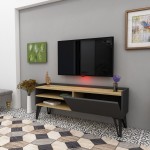 Έπιπλο tv Marca ανθρακί oak χρώμα μελαμίνη 120x33 1x49 5cm c458349