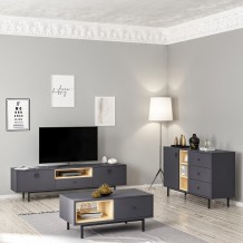 Σετ επίπλων σαλονιού Bigio μελαμίνη ανθρακί 180x35x48cm c458351 Σετ επίπλων σαλονιού Bigio μελαμίνη ανθρακί 180x35x48cm c458351