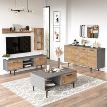 Σετ επίπλων σαλονιού Meglio μελαμίνη atlantic pine ανθρακί 138x29x44 1cm c458352 Σετ επίπλων σαλονιού Meglio μελαμίνη atlantic pine ανθρακί 138x29x44 1cm c458352