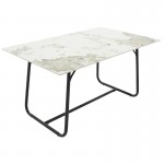 Τραπέζι Revello pakoworld sintered stone λευκό μαρμάρου-μαύρο 150x90x75εκ c458362