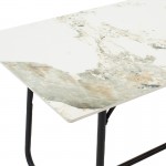 Τραπέζι Revello pakoworld sintered stone λευκό μαρμάρου-μαύρο 150x90x75εκ c458362
