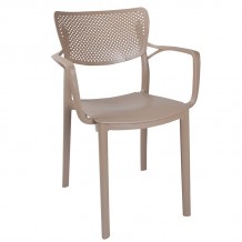 Πολυθρόνα Frontline pakoworld PP cappucino c458418