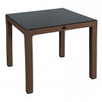 Τραπέζι Explore pakoworld με UV protection PP καφέ 90x90x73 5εκ c458453