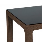 Τραπέζι Explore pakoworld με UV protection PP καφέ 90x90x73 5εκ c458453