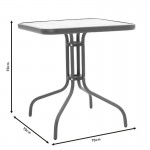 Τραπέζι Watson pakoworld μέταλλο καφέ-γυαλί 70x70x70εκ c458551