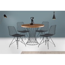 Τραπέζι Orio καρυδί μαύρο μέταλλο μελαμίνη 90x90x75cm c459116 Τραπέζι Orio καρυδί μαύρο μέταλλο μελαμίνη 90x90x75cm c459116