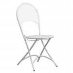 RONDO Καρέκλα Πτυσσόμενη Μέταλλο Mesh Βαφή Άσπρο SET 2τμχ c459236