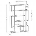 Βιβλιοθήκη MITO pakoworld σε χρώμα antique γκρι-λευκό 108 5x25 5x161εκ c459594