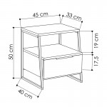 Κομοδίνο Johana pakoworld μαύρο-μόκα 45x40x50εκ c459598