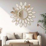 Καθρέπτης Flower pakoworld χρυσό 83x2 5x83εκ c459757