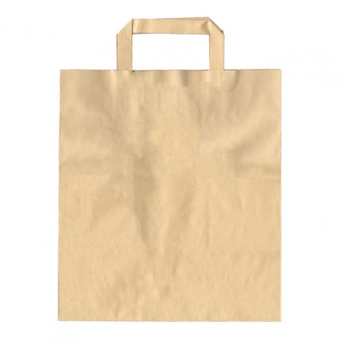 Χάρτινη Τσάντα Take-Away με χεράκι και πάτο χρώμα KRAFT 28x17x29cm - Σετ 250 c459883