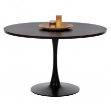 ΤΡΑΠΕΖΙ ΤΡΑΠΕΖΑΡΙΑΣ ΣΤΡΟΓΓΥΛΟ BLACK MARBLE HM9422 02 Φ120x74Yεκ c460007