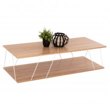 ΤΡΑΠΕΖΙ ΣΑΛΟΝΙΟΥ TARS HM8927 14 SONOMA ΜΕ ΛΕΥΚΕΣ ΜΕΤΑΛΛΙΚΕΣ ΒΕΡΓΕΣ 120Χ50Χ30Yεκ c460022