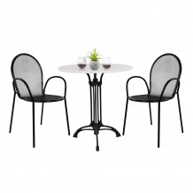 ΣΕΤ ΤΡΑΠΕΖΑΡΙΑΣ ΕΞΩΤ ΧΩΡΟΥ 3ΤΜΧ ΣΤΡΟΓΓΥΛΟ ΤΡΑΠΕΖΙ ΜΑΡΜΑΡΟ-ΜΕΤΑΛ ΠΟΛΥΘΡΟΝΕΣ ΗΜ11881 c460087