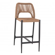 ΣΚΑΜΠΟ ΑΛΟΥΜΙΝΙΟΥ ΜΕ RATTAN ΜΕΣΑΙΟΥ ΥΨΟΥΣ ΑΝΘΡΑΚΙ HM5920 02 46x58x95 εκ c460141