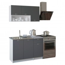 ΣΥΝΘΕΣΗ ΚΟΥΖΙΝΑΣ JADIEL ΜΕΛΑΜΙΝΗ ΓΚΡΙ ΜΕ ΠΑΓΚΟ ΛΕΥΚΟ HM2440 10 120x46-29 2 εκ c460197