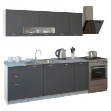 ΣΥΝΘΕΣΗ ΚΟΥΖΙΝΑΣ BENTLEE ΜΕΛΑΜΙΝΗ ΓΚΡΙ ΜΕ ΠΑΓΚΟ ΛΕΥΚΟ HM2443 10 200x46-29 2εκ c460199