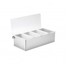 Δοχείο INOX με καπάκι για Bar με 4 ανεξάρτητες Θήκες 30x14xΥ9cm c460205